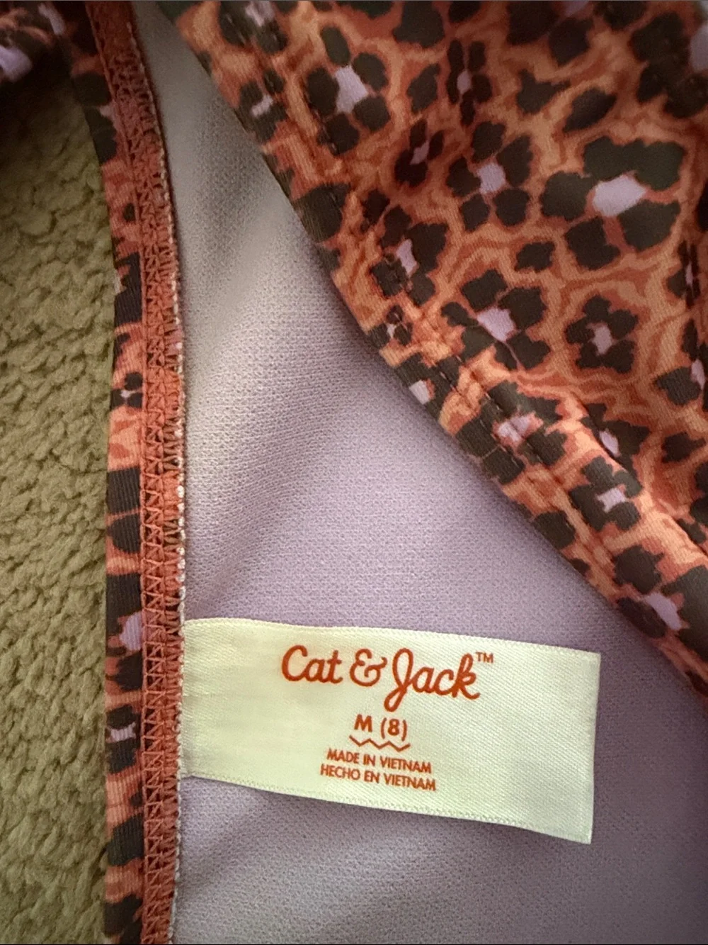 Cat & Jack Pink Leopard Print Girls Two-Piece Swimsuit